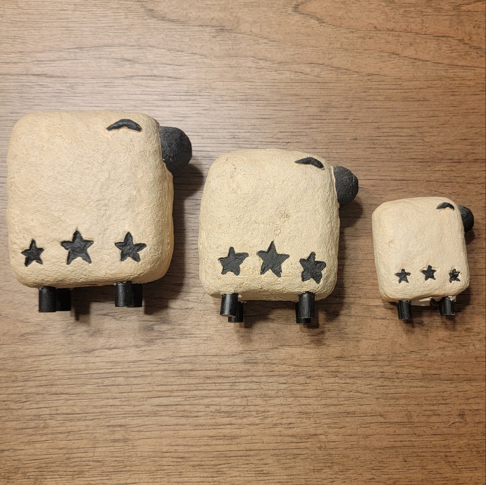 Set of 3 Primative Sheep
